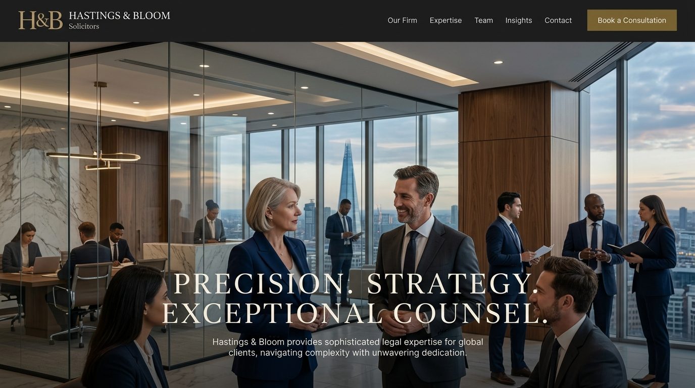 Law firm website homepage hero